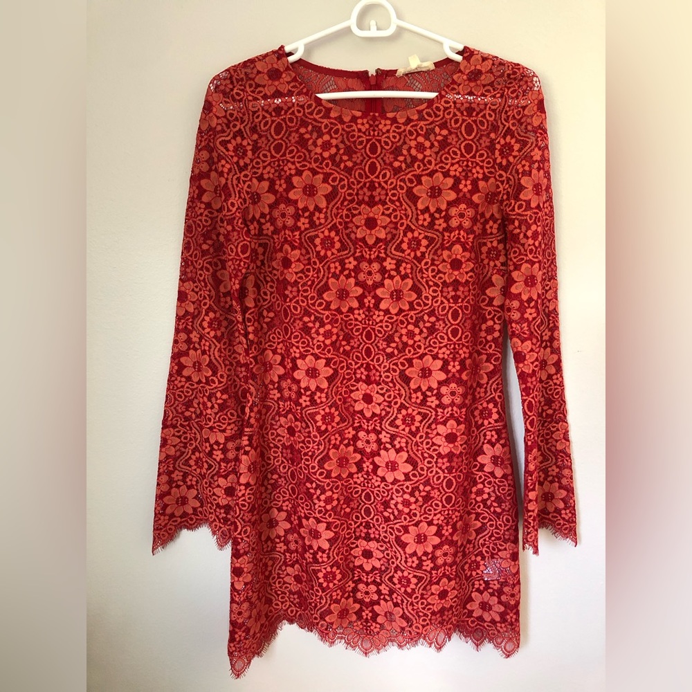 For Love of Lemons Lovebird Lace Boho Mini (long sleeve dress)